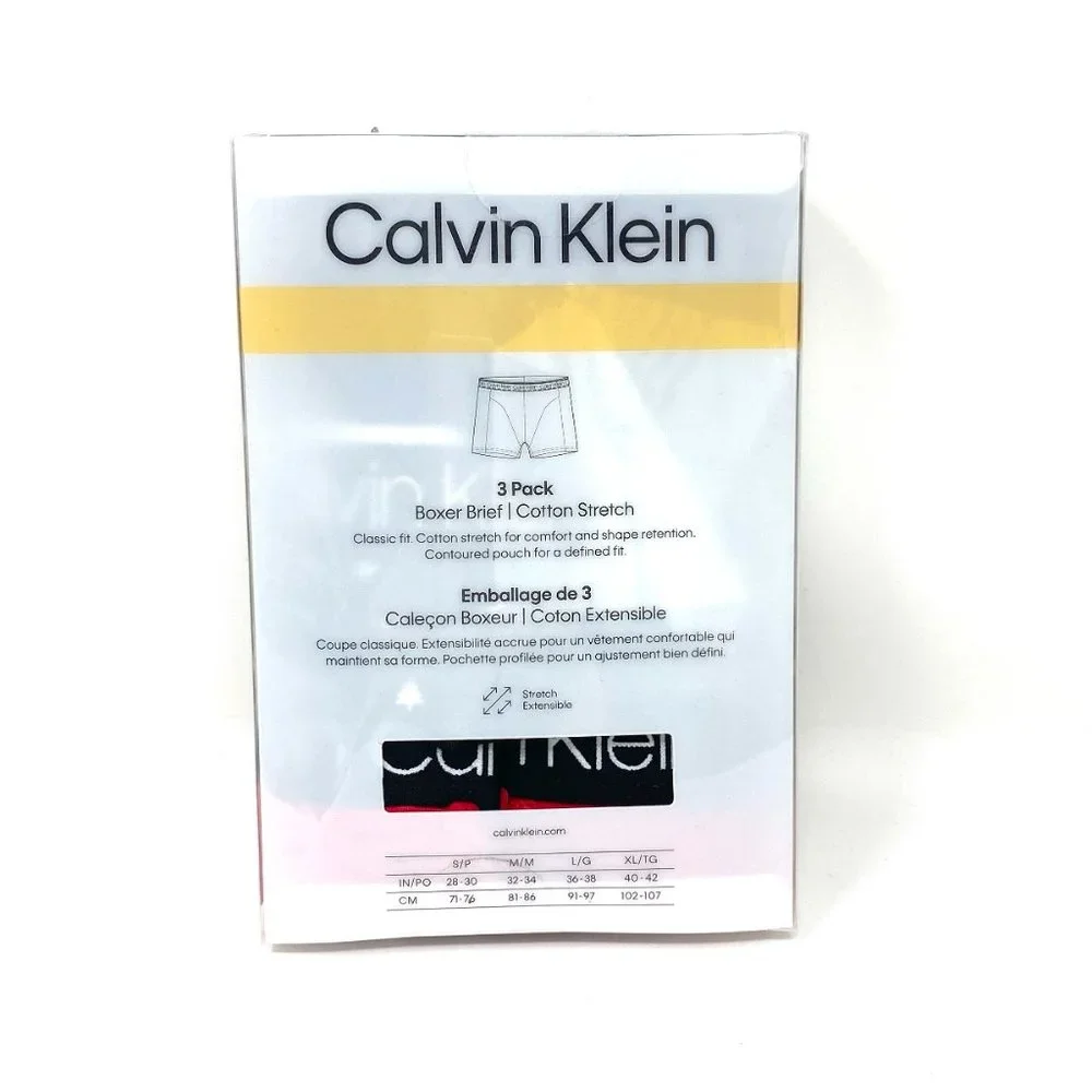 Calvin Klein 3 Pack Men's Size Underwear NP24220621 Cotton Stretch Boxer Briefs - Picture 5 of 7